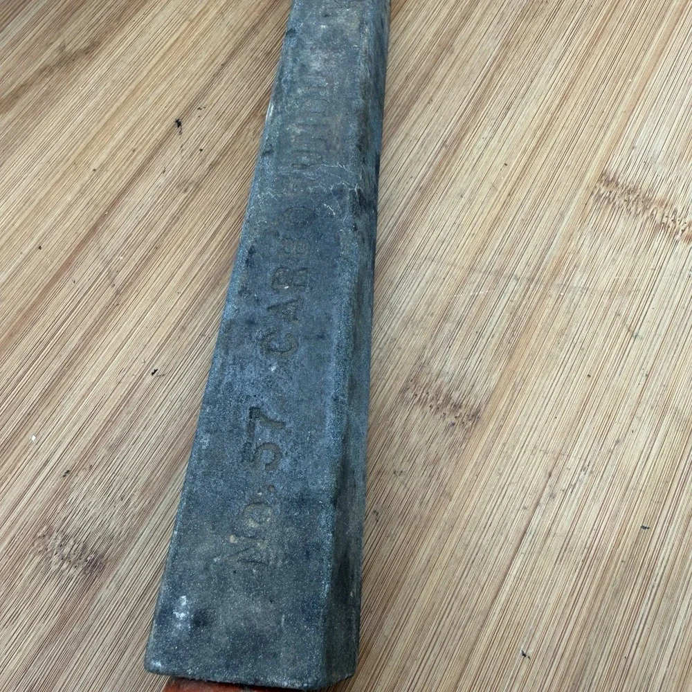 Vintage Carborundum Knife Sharpening Stone Red Handle #57